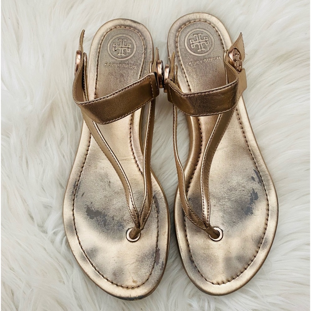 Tory Burch rose gold sandals